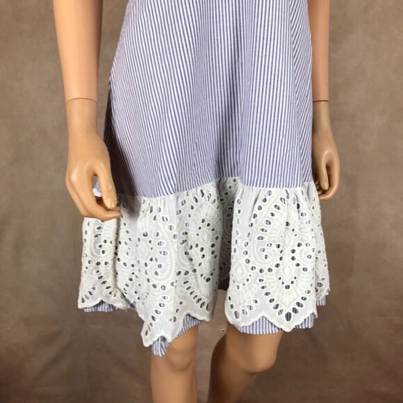 Lucy Paris Eyelet Trim Striped Fit and Flare Dress NWT MEDIUM - Picture 8 of 8